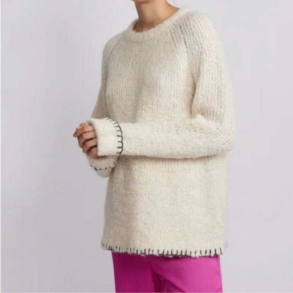 Raquel Allegra Sweater Oat Wool Size Womens XL EUC White - Picture 2 of 14